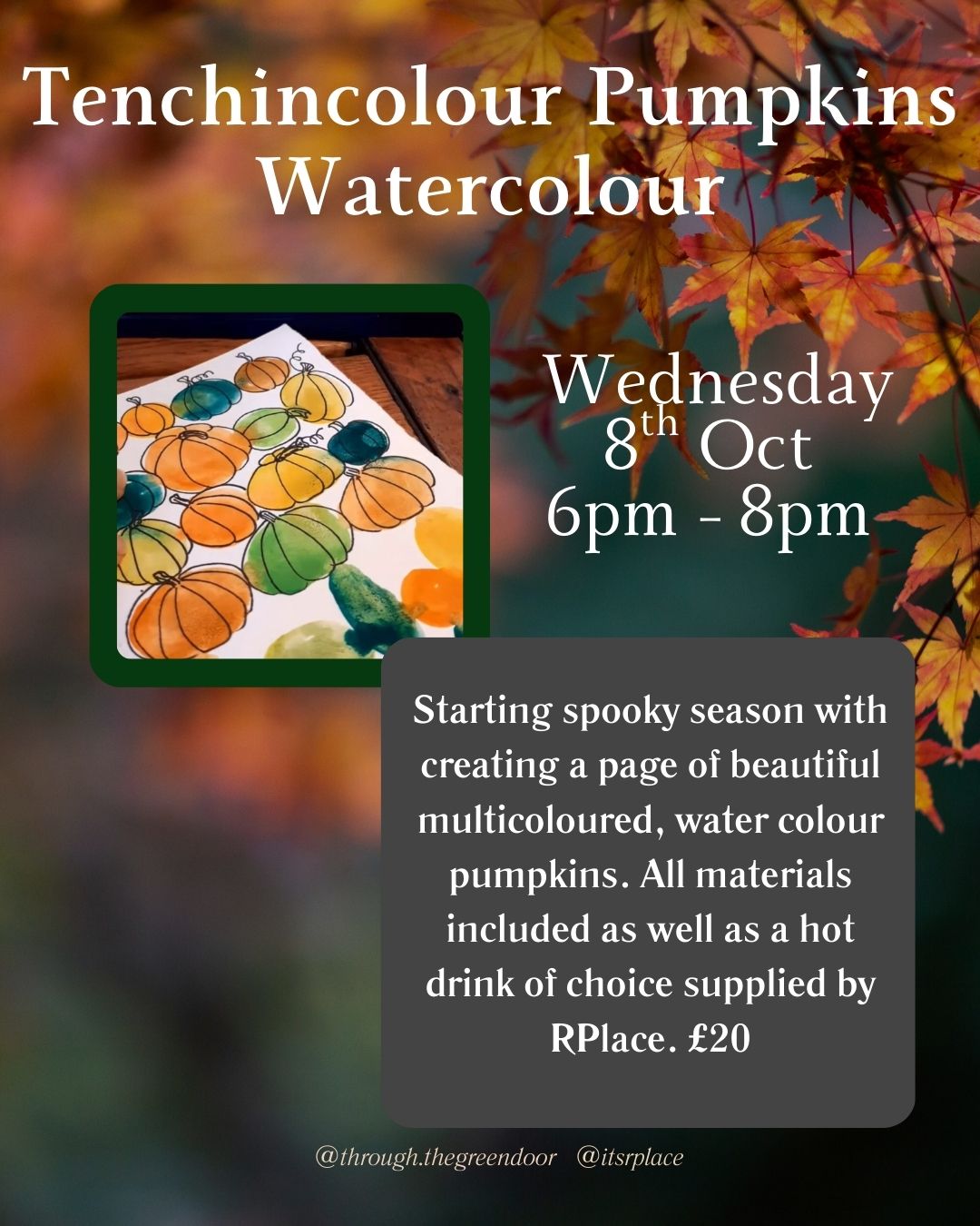 Wed 8th Oct Technicolour Pumpkins Watercolour