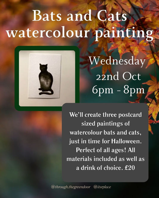 Wed 22nd Oct Bats and Cats watercolour