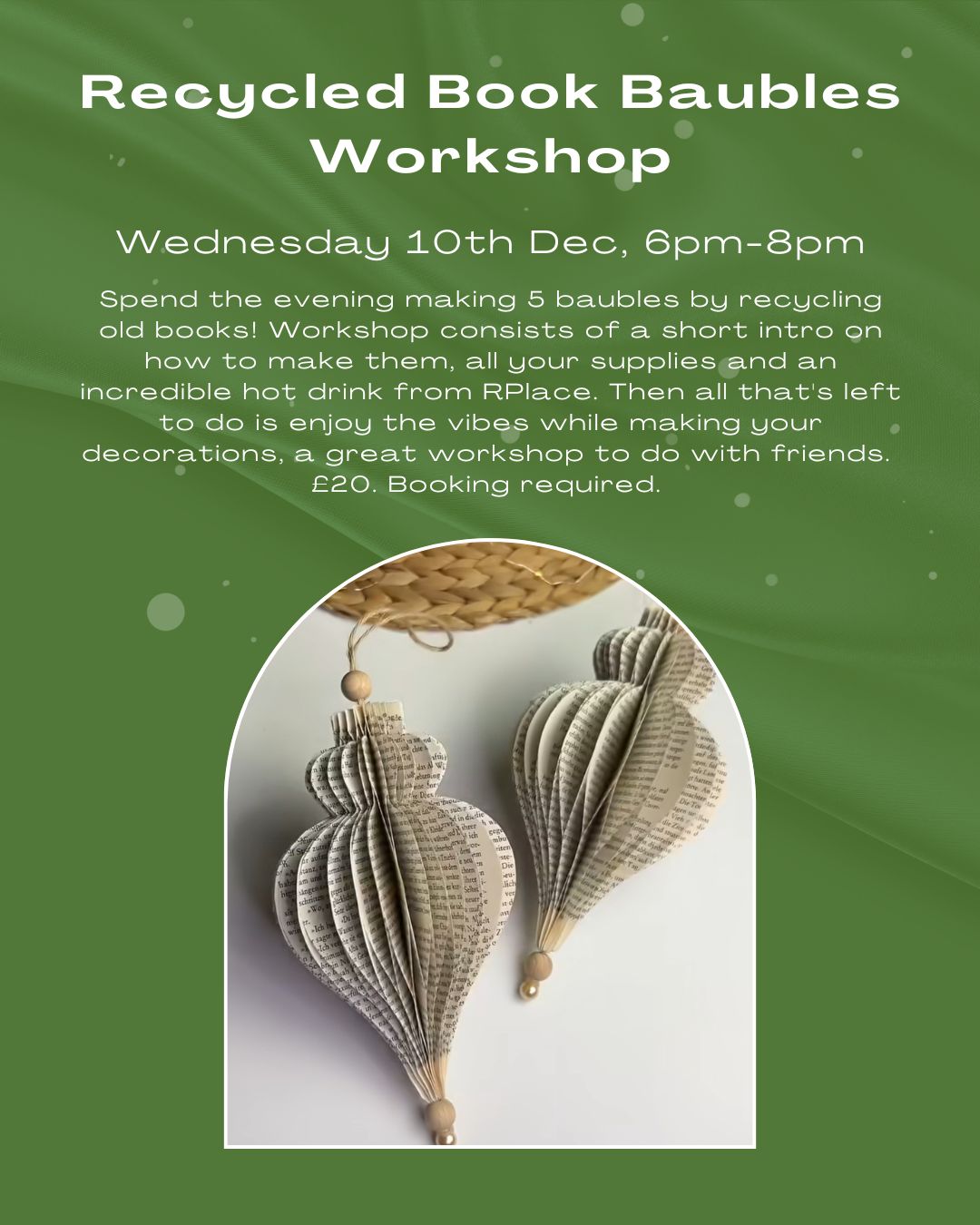 WEDNESDAY 10TH DEC Recycled Book Baubles