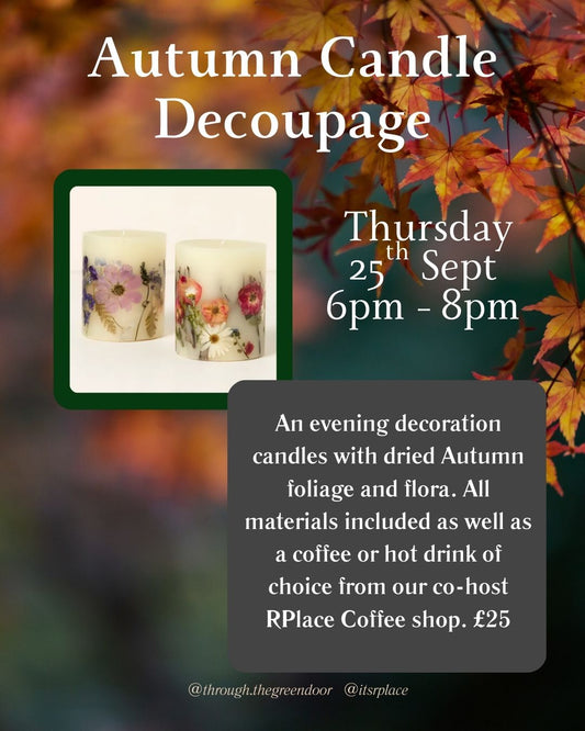 Thur 25th Sept Autumn Candle Decoupage